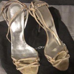 Silver glittered Dolce Heel sandals sz 40